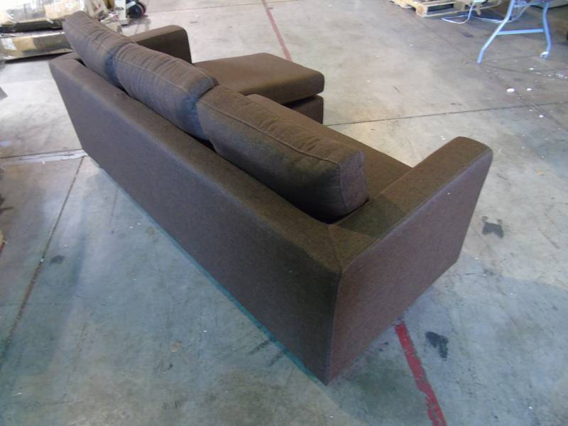 lot 33 image: alcove Sofa with Chaise - Dark Brown