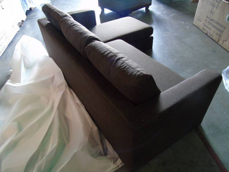 lot 37 image: alcove Sofa with Chaise - Dark Brown