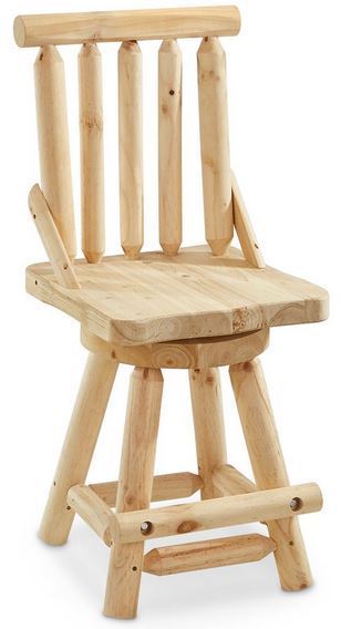 lot 41 image: Log Swivel Bar Stool