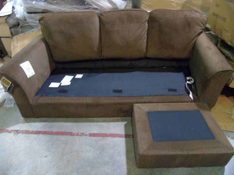 lot 64 image: Ashley Sofa with Chaise - Brown