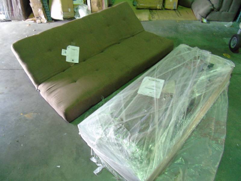 lot 106 image: LifeStyle Solutions Napa Convertible Sofa - Brown Color - Damaged