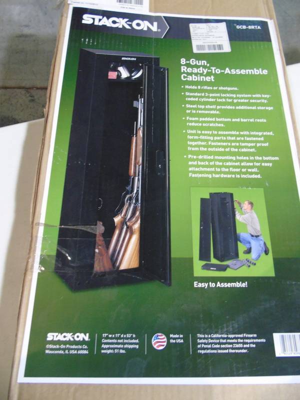 lot 154 image: Stack-On 8-Gun Ready to Assemble Cabinet