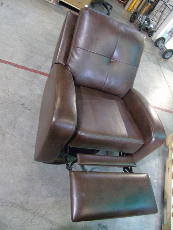 lot 164 image: Ashley Leather-Look Swivel RockerRecliner - Brown