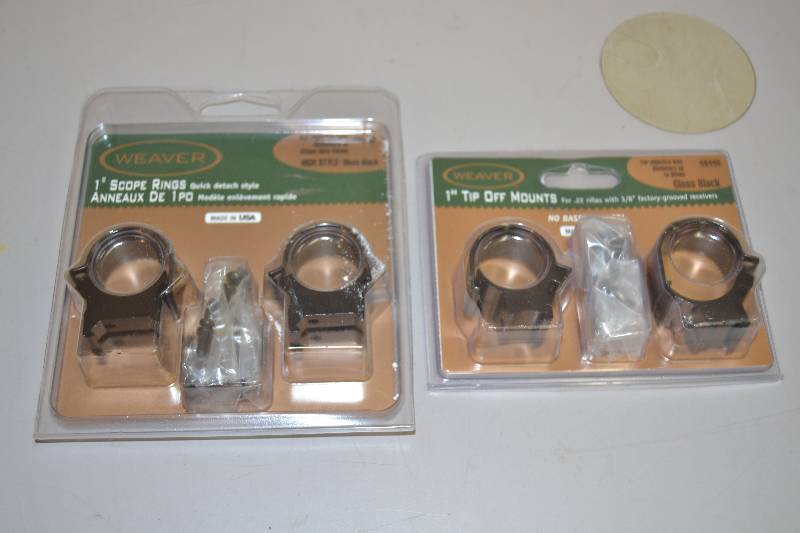 Weaver scope rings and tip off mounts.