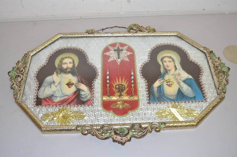Vintage Jesus and Mary picture