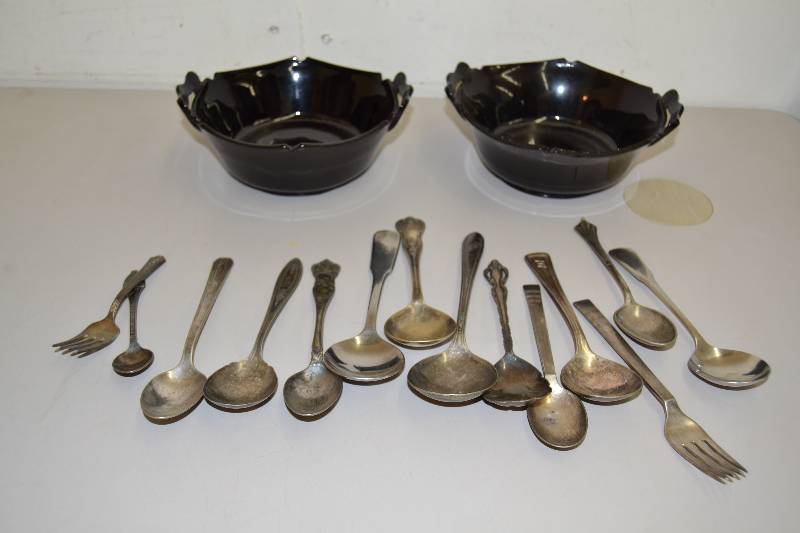 Black Bowls, Vintage Spoons