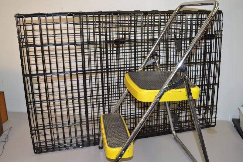 Dog Kennel & step stool