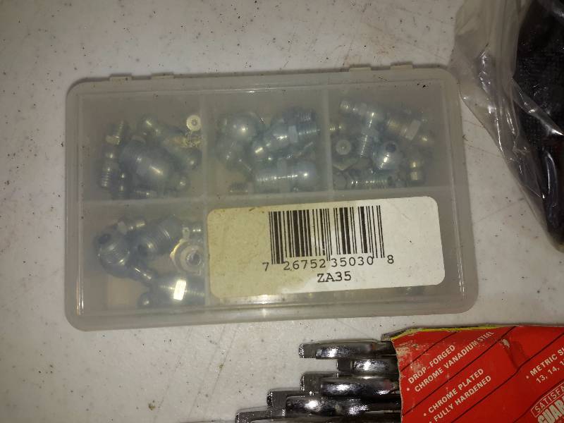 lot 29 image: Misc. Wrenches and items as pictured.. Canvas with Hard Plastic Bottom tool bag