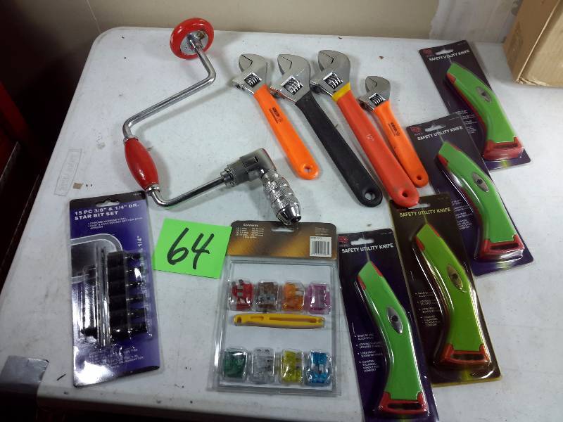 lot 64 image: Cutters, Wrenches, BRACE, Fuses as pictured
