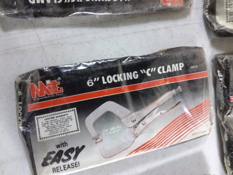 lot 72 image: 4, 11 in Locking C Clamps 4, 6in Locking C Clamps