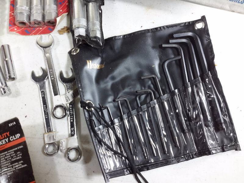 lot 84 image: Misc. Tools as pictured. .See closeups.. Battery Corrosion Kit Regal Canvas tool bag