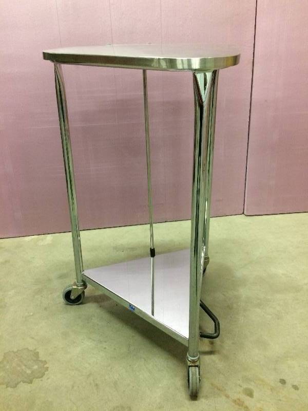 Stainless Steel Medical Clinic Laundry Hamper Stand Triangular - Excellent Condition