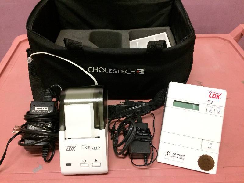 WOW Cholestech Corp. LDX Analyzer System Blood Cholesterol And Glucose Analyzer Testing Unit with Printer Print Out & Backpack - Excellent Condition