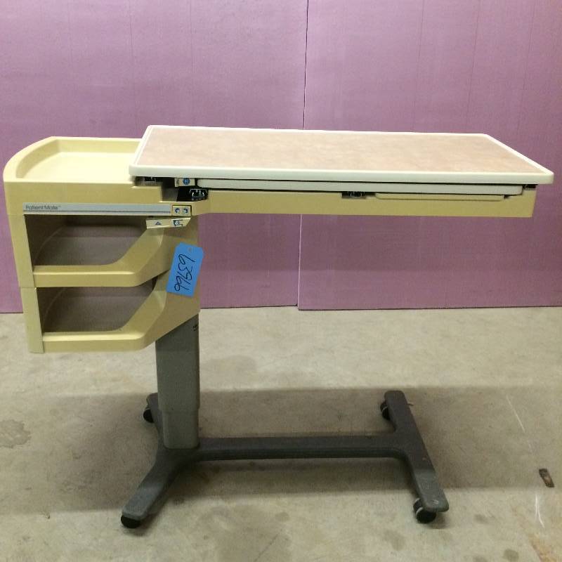 Mobile Height Adjustible Great For Home Office Laptop Computer Use or Overbed Workstation Hill-Rom Patient Mate Model 632-F Tray Table With Mirror - Excellent Condition