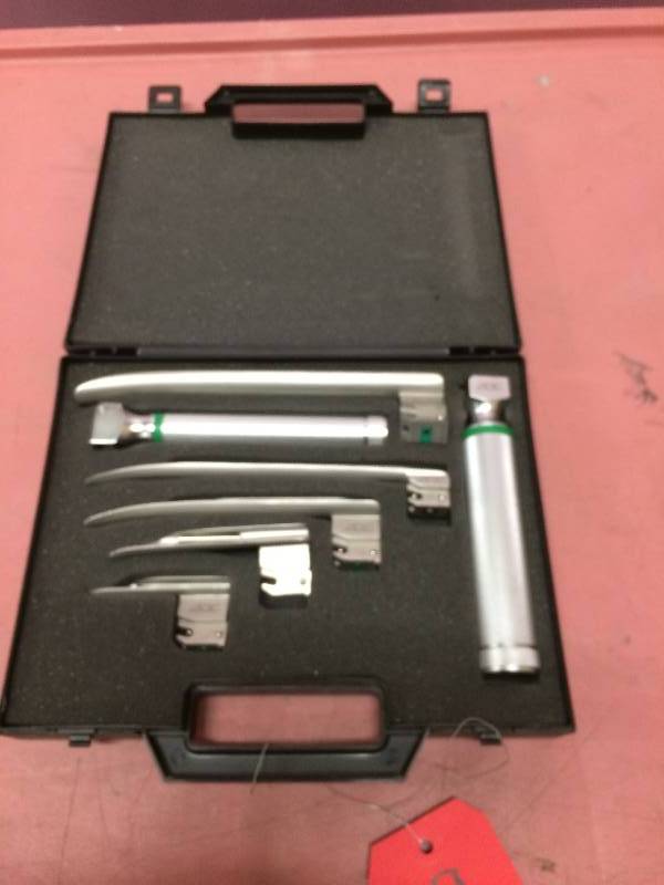 Wow Retails New $500 ADC Satin Miller Fiberoptic Laryngoscope Set - Appears New