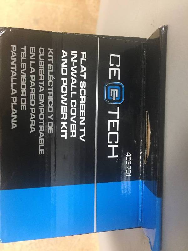 lot 6 image: CE TECH Flat Screen TV In-Wall Cover and Power Kit New