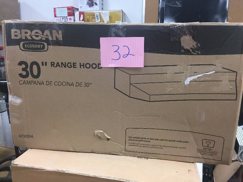 lot 32 image: Broan 30 Range Hood 423004 - stainless steel
