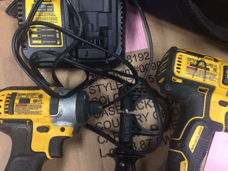 lot 40 image: Dewalt 20V Max XR Brushless Drill and reagular Driver (impact are not brushles) - tools only no battery- battery charger included