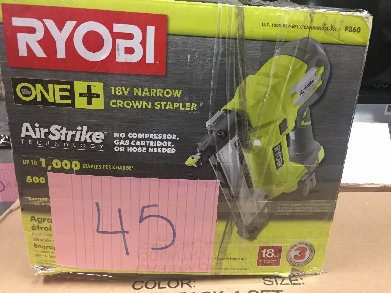 lot 45 image: Ryobi 18V Narrow Crown Stapler not used