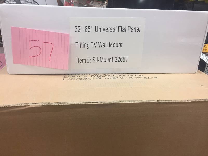 lot 57 image: 32-65 Universal Flat Panel tilting TV Wall Mount New