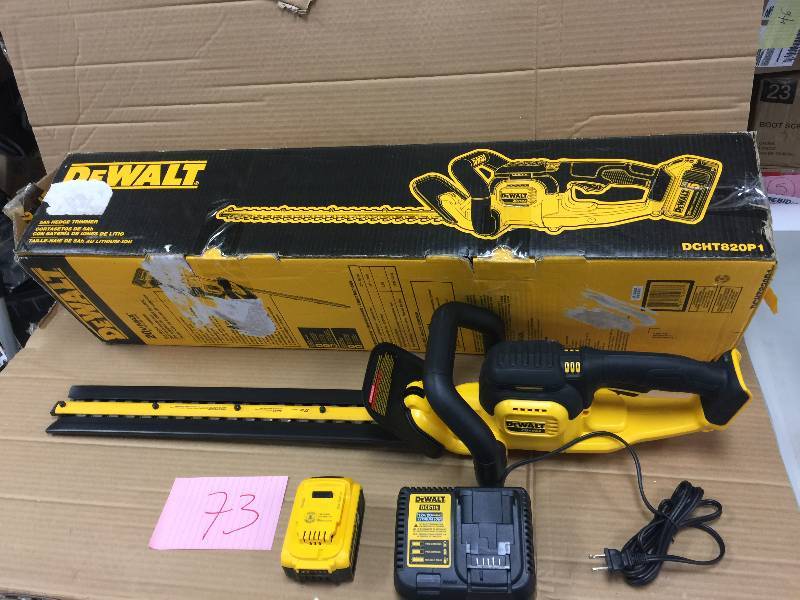 lot 73 image: DEWALT 20-Volt Max Lithium-Ion Cordless Hedge Trimmer in like New working conditions