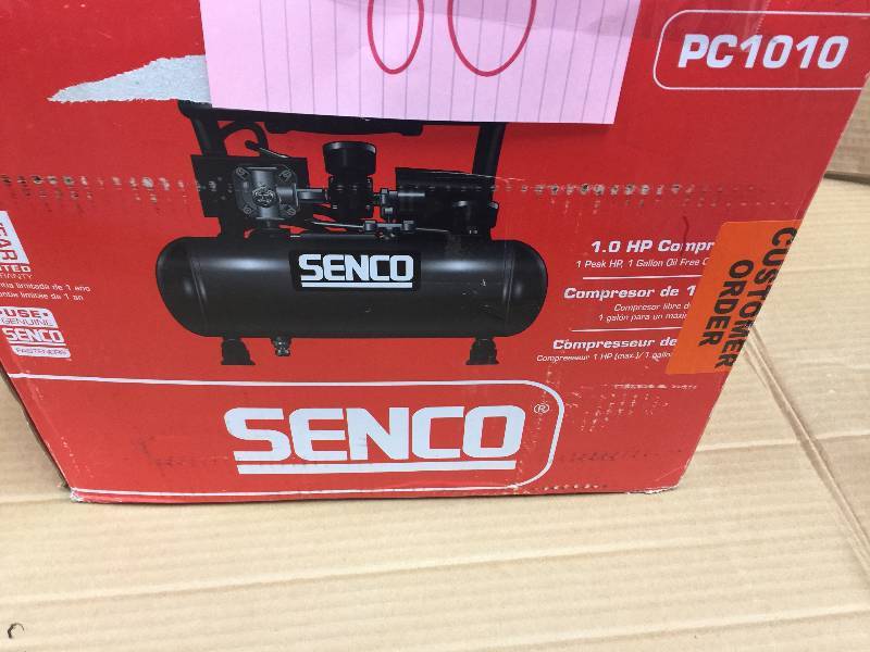 lot 80 image: Senco 1 Gal. 12 HP Portable Electric Air Compressor in like new working conditions