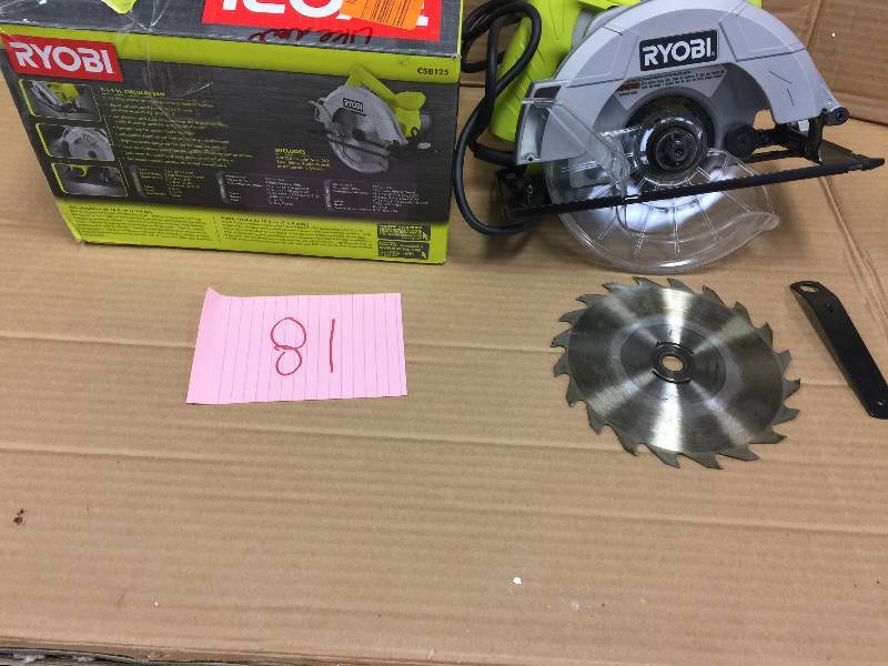 lot 81 image: Ryobi 13-Amp 7-14 in. Circular Saw 18 volt tool Only