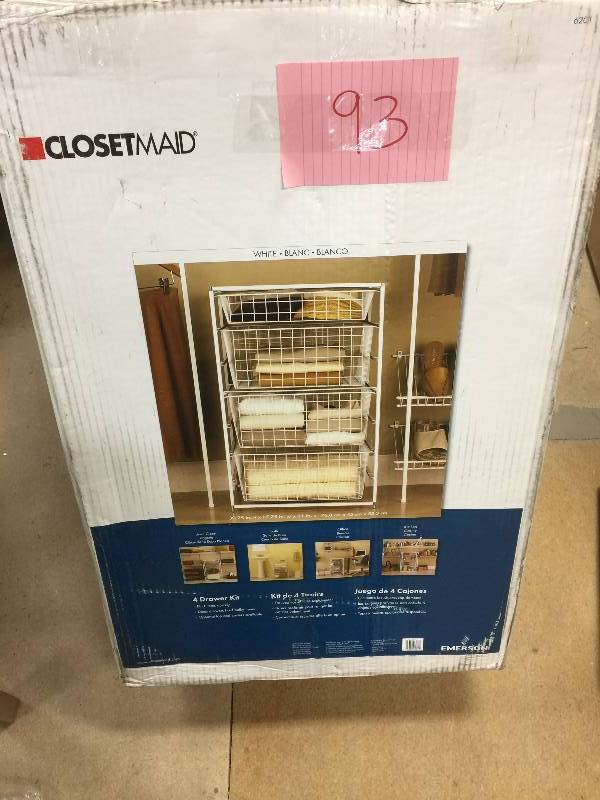 lot 93 image: ClosetMaid 29 in. H Drawer Kit with 4 Wire Baskets