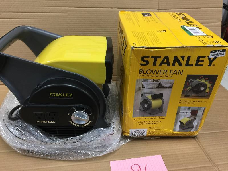 lot 96 image: Stanley Pivoting Blower Fan, open Box never been used Stock and actual photos used to display item