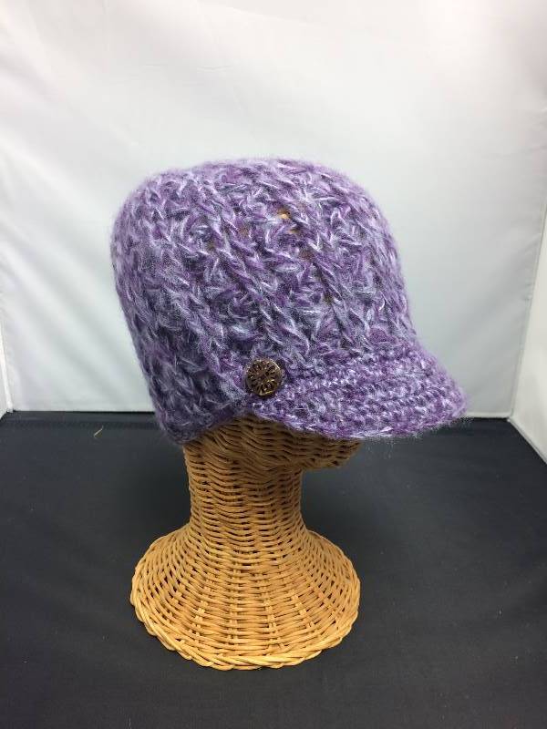 Knit Womens Fashionable Winter Hat, shades of purple