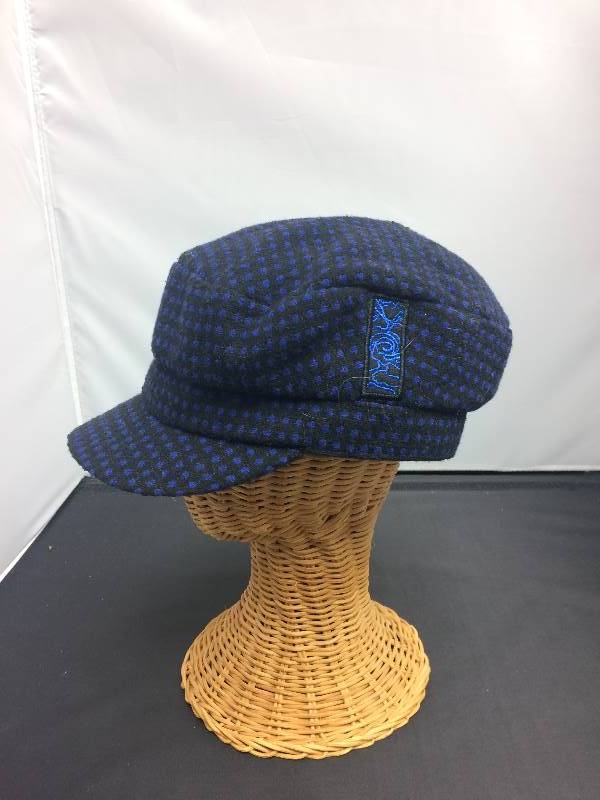 Blue Dotted Fashionable Winter Hat w Shimmer Blue Lining