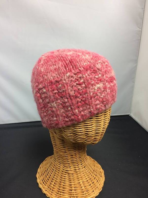 Knitted Pink Womens Fashionable Skull Cap