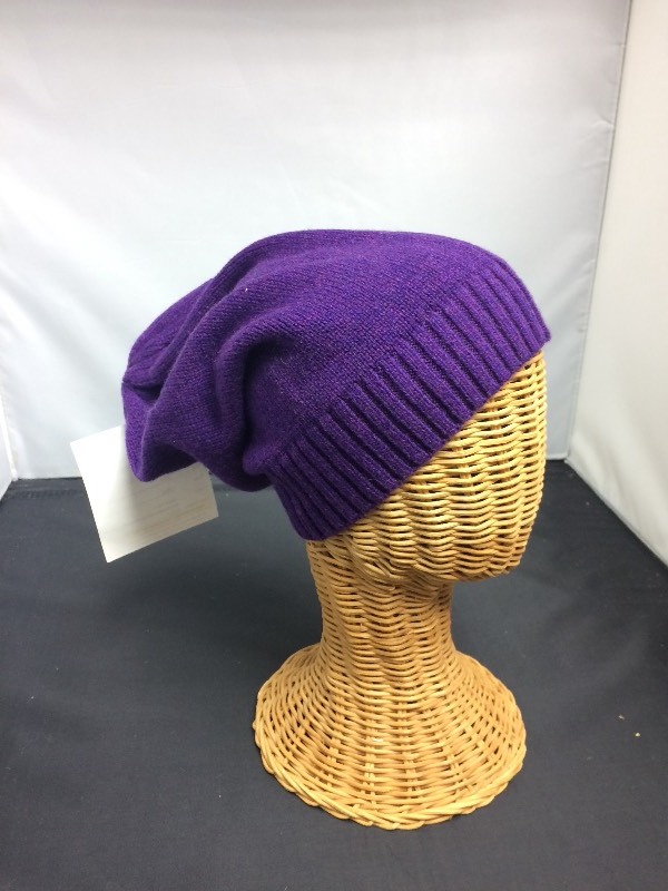 Knit Slouch Beanie Winter Hat, purple