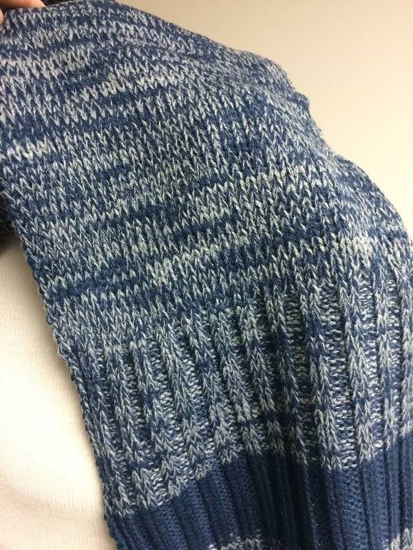 Winter Scarf, dusty blue w stripe
