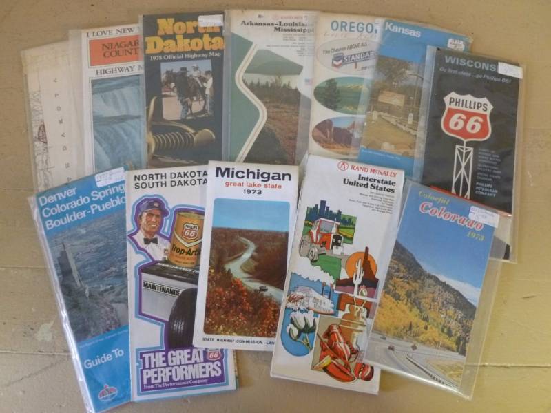 lot 113 image: Vintage Road Maps