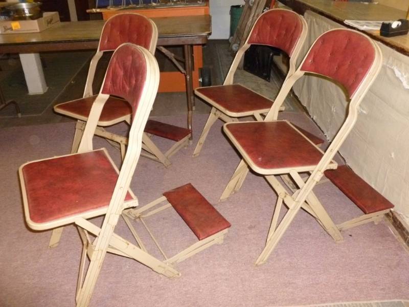lot 231 image: Vintage Chapel Chairs