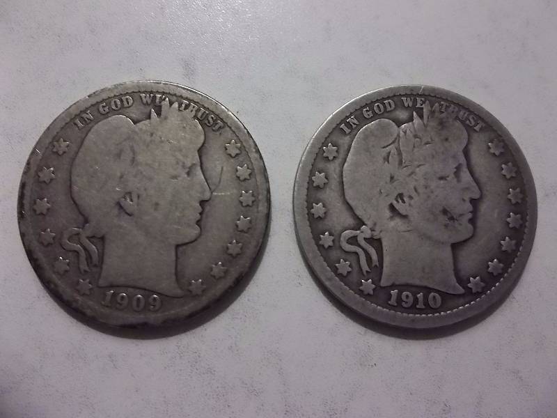 1909 D, 1910 Barber Quarters
