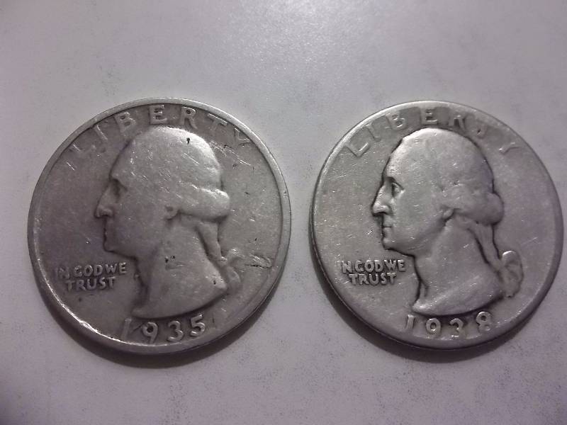 1935 , 1938 Washington Quarters