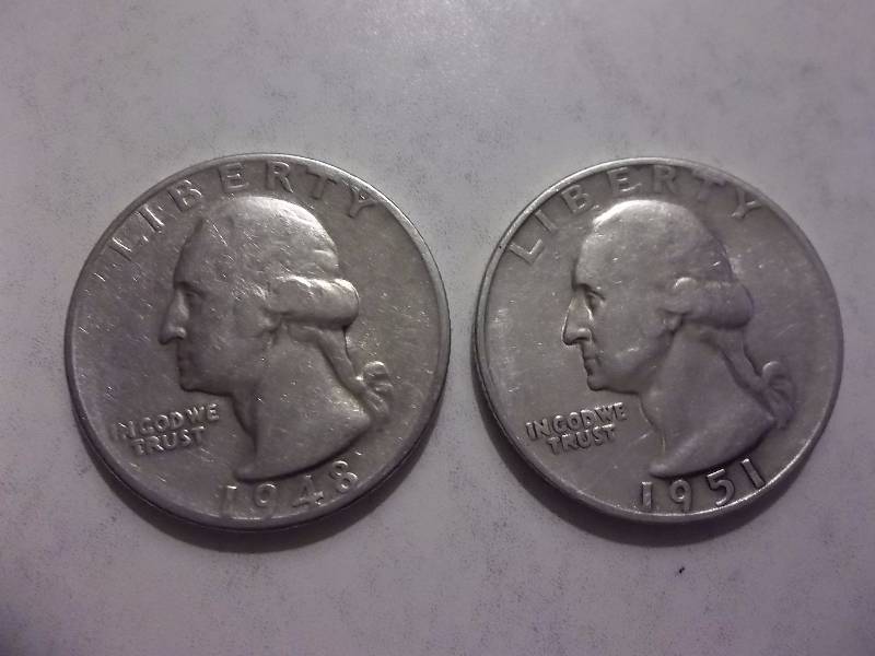 1948 S, 1951 Washington Quarters High Grades