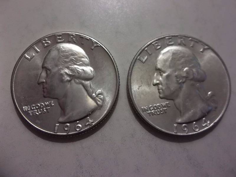 1964, 1964 D  Washington Quarters BU