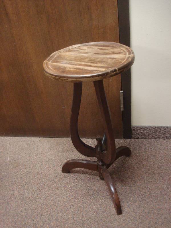 lot 25 image: Wood Plant Stand, Used, Shows Wear