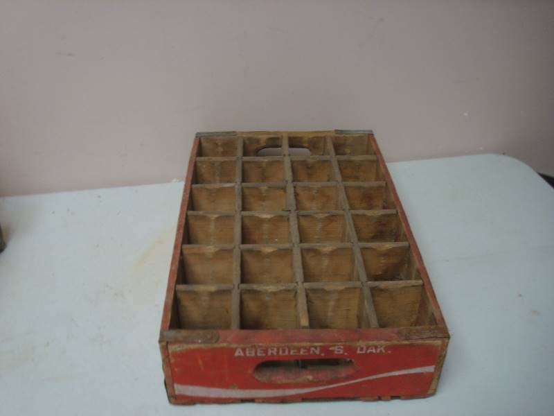 lot 60 image: Red Coca Cola Coke Pop Bottle Crate, Used, Show Wear