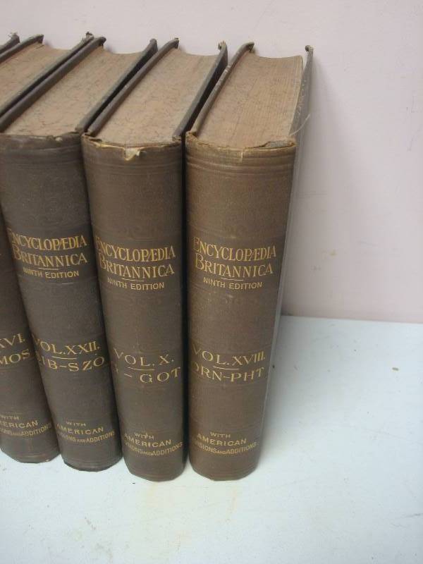 lot 88 image: Lot Of Antique Encyclopedia Books, 9th Edition, Show Wear