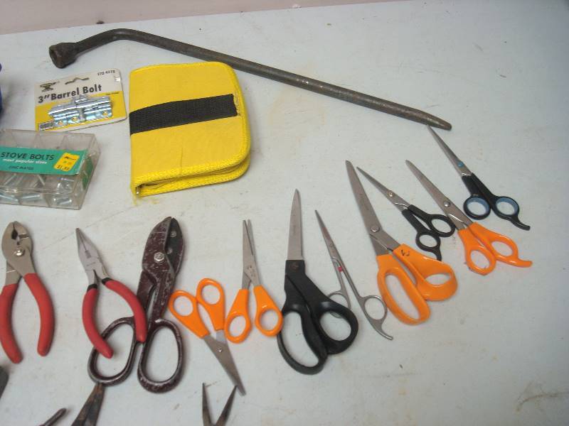 lot 108 image: Bin Filled With Mixed Tools, Scissors