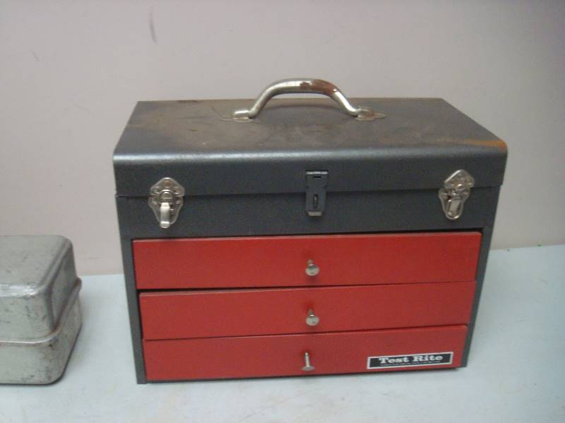 lot 138 image: Pair Of Metal ToolTackle Boxes, Used, Show Wear