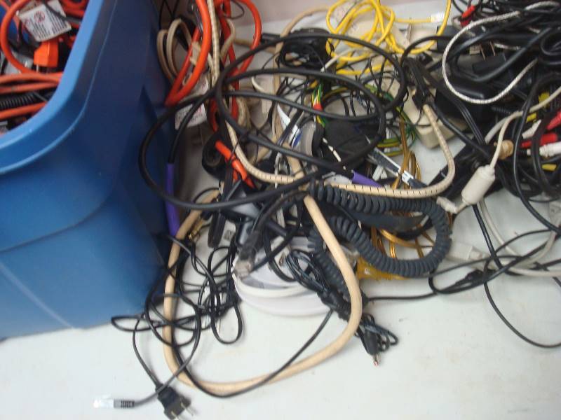 lot 143 image: Bin Filled With Cord And Wires