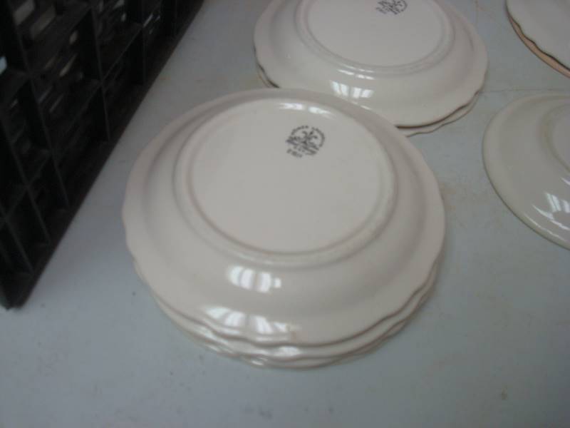 lot 164 image: Basket With Some Vintage Restaurant Dishes And Plates