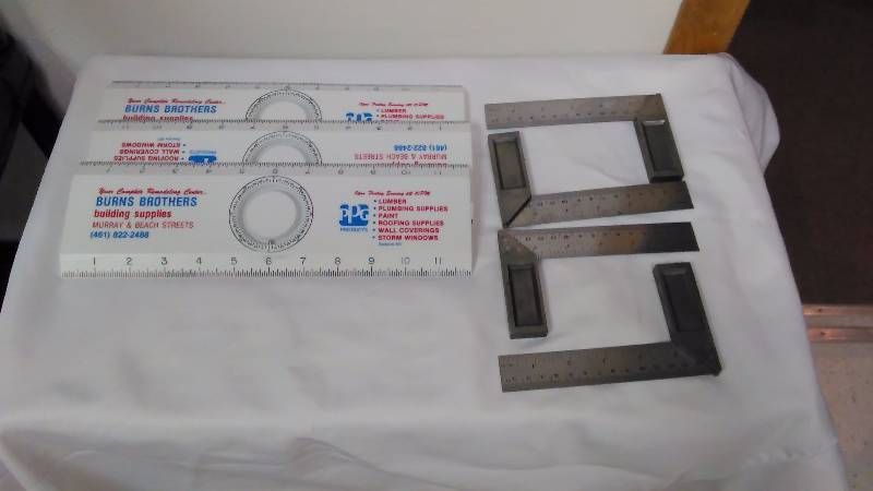 Vintage Over Sized Rulers (3) and 6� Squares (4)