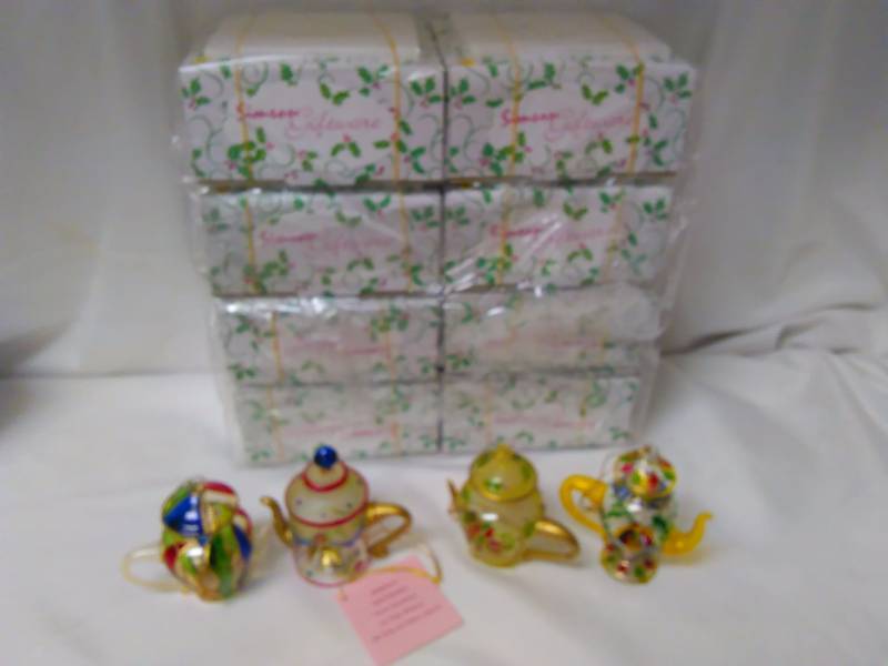 Glass Miniature Tea Pots, (12)  4 different designs
