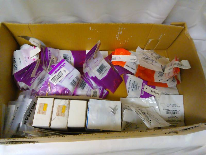 Screws and Hook Assortment, large lot, (130 pkgs)